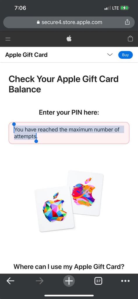 check my apple gift card balance